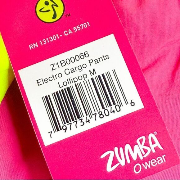 Zumba Electro Cargo Pants Lollipop Pink Neon Yellow Dance, Fitness, Rave Vibes M - Picture 5 of 5
